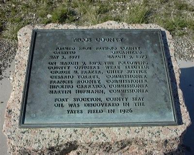 Pecos County - Texas Historical Markers on Waymarking.com