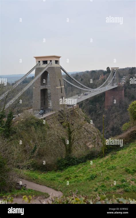 Portrait Shot Of The Clifton Suspension Bridge Stock Photo Alamy