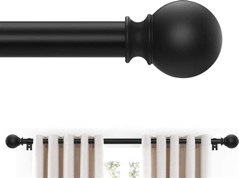 Amazon Matte Black Curtain Rods To Inches Feet