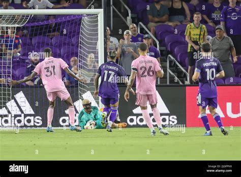 Orlando, FL: Inter Miami goalkeeper Drake Callender (27) makes a save ...