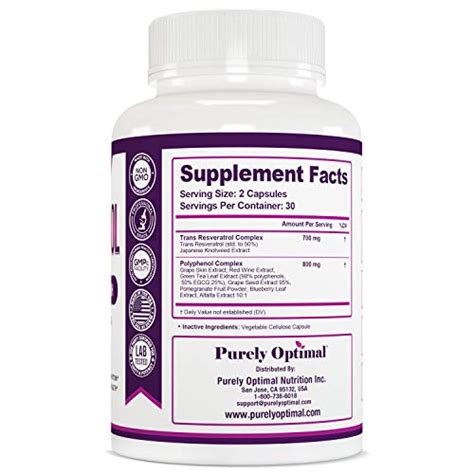 Purely Optimal Premium Resveratrol Supplement Mg Max Strength