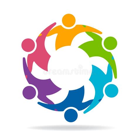 Logo Teamwork Hug Friendship Unity Business Colorful People Icon