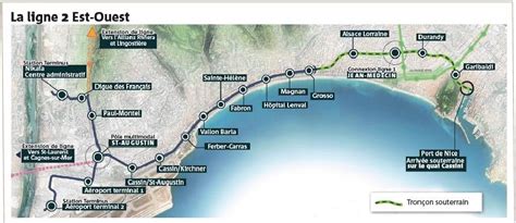 Nice tram line 2 map - Map of Nice tram line 2 (Provence-Alpes-Côte d ...