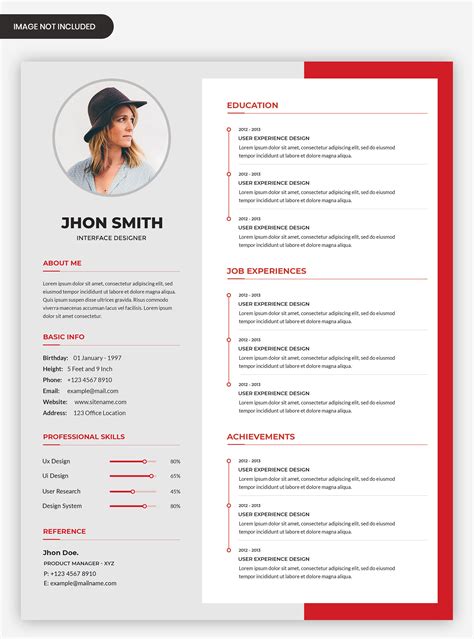 premium psd modern professional curriculum vitae template design