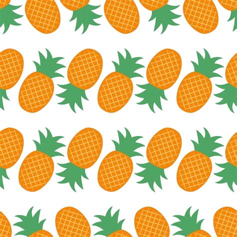 Premium Vector Vector Seamless Pattern Image Of Pineapple Colored