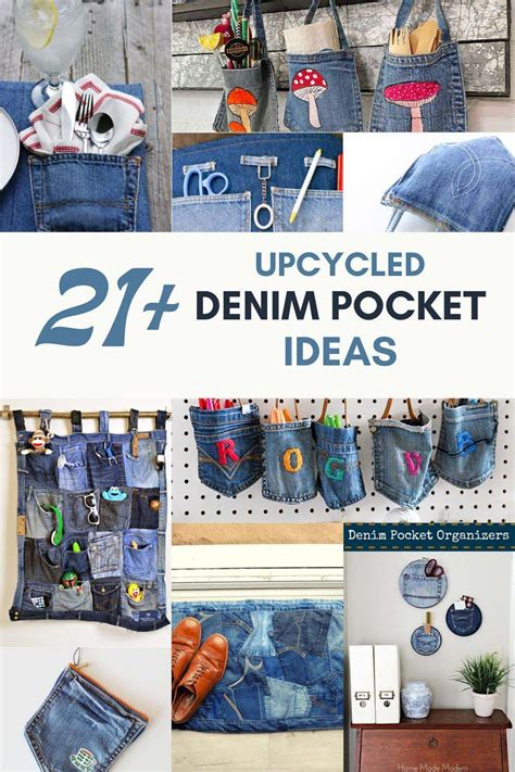 23 Creative Ways To Repurpose Denim Pockets In 2024 Denim Crafts Diy