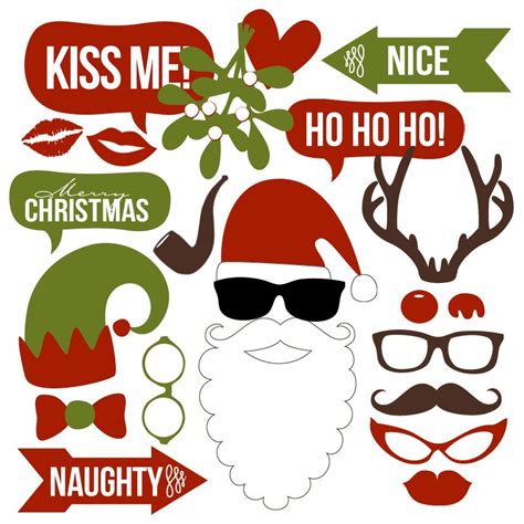 Photo Booth Christmas Photo Booth Props Christmas Photo Props Photo Booth Prop Kits