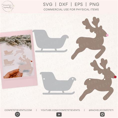 Reindeer SVG Santa Sleigh SVG Christmas SVG Santa Sleigh Etsy Santa