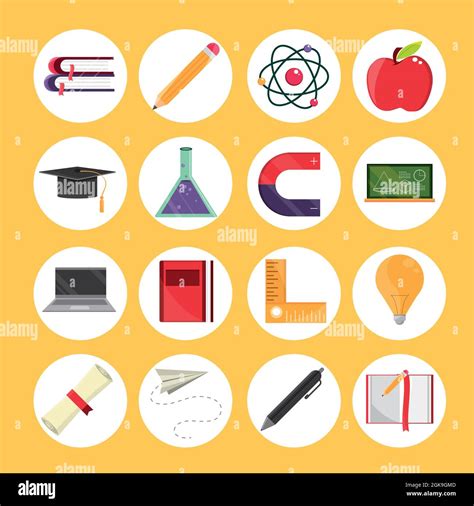 education school icons set Stock Vector Image & Art - Alamy