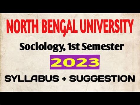 Sociology Syllabus 1st Semester 1st Semester Sociology Syllabus NBU