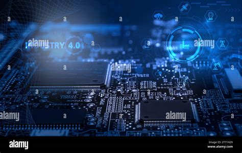 Electronic Board With Surface Mounted IC And Passive Components Close