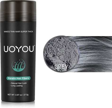 UOYOU GREY Hair Fibres 27 5g Bottle Natural Keratin Hair Fibers