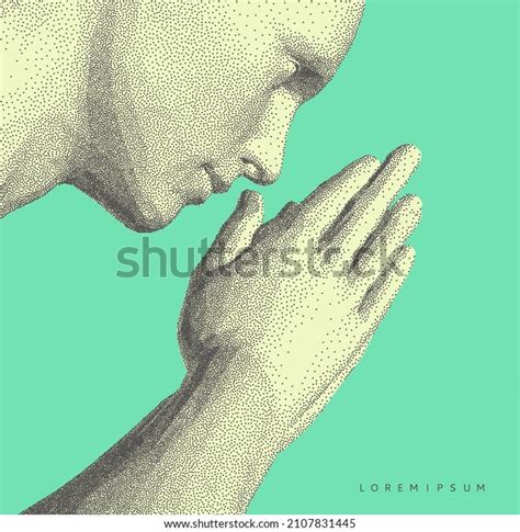 Man Who Prays Hands Praying Position Stock Vector Royalty Free 2107831445 Shutterstock