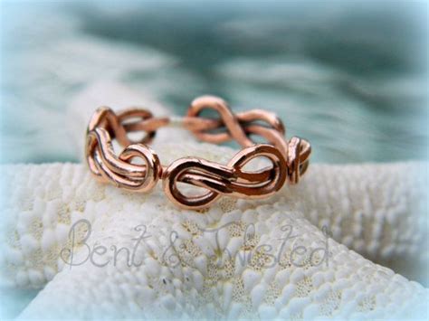 Copper Infinity Knot Ring 16g Infinity Ring Copper Knot Ring