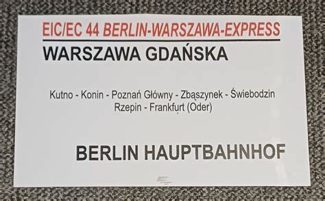 EIC 44 BWE IC 56 Wawel Tablica Relacyjna PKP InterCity Warszawa