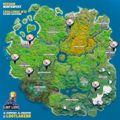 Fortnite Winterfest Day 13 Challenge Reward Ice Boxes Locations