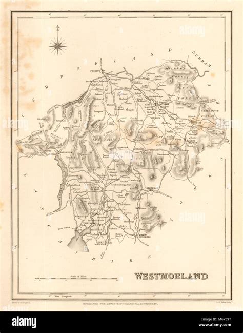 Antique County Map Of Westmorland By Walker Creighton Lewis Lake