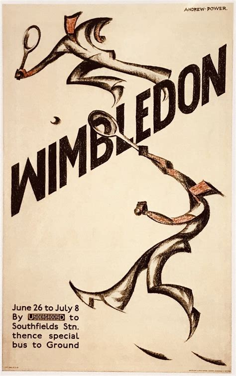 Wimbledon Tennis Poster, London Underground, 1933 - Flashbak