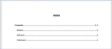 Index Maken In Word CLS Trainingen