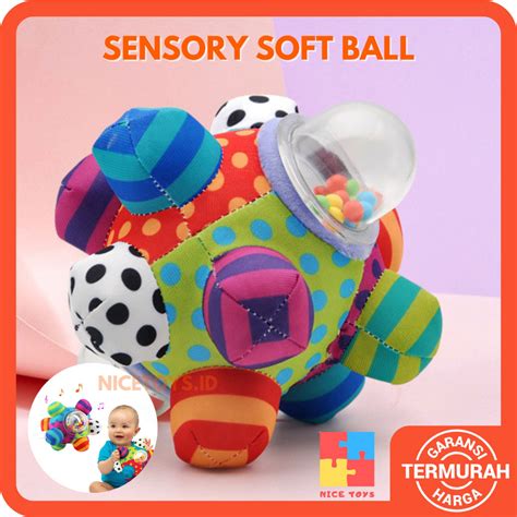 Jual Sensory Soft Ball Rattle Mainan Bola Sensorik Bayi Rattle Bayi