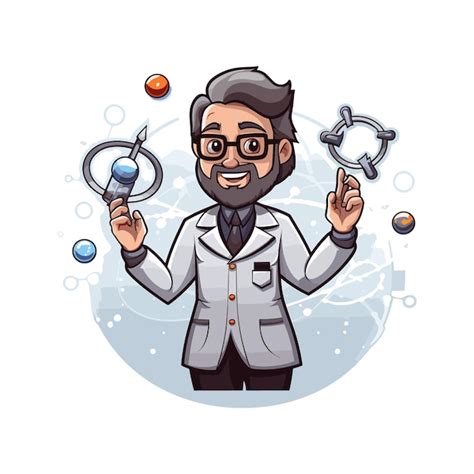 Premium Vector | Male Science Teacher Cartoon Vector Art Illustration