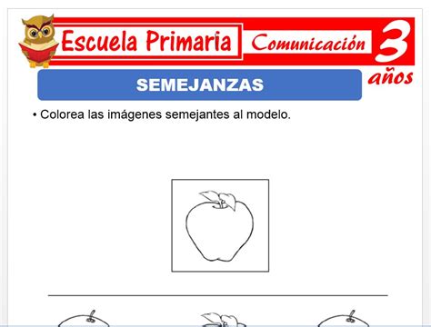 Semejanzas para Niños de 3 Años Escuela Primaria