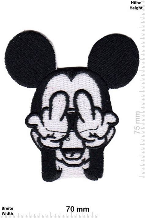 Mickey Mouse Fuck You Embroidered Patch Badge Applique Iron On Etsy