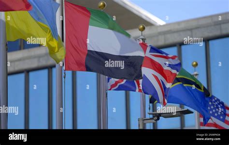 Flags of different nations at United Nations Plaza in New York - NEW ...