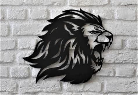 Lion Head Metal Art From Laserwall A Fine Laser Cut Product Etsy