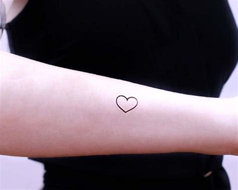 Small Heart In Black Ink Inktion Heart Temporary Tattoos Small