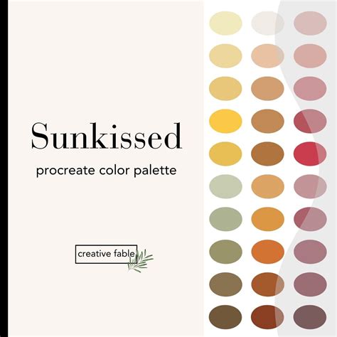 Sunkissed Procreate Color Palette Color Swatches Procreate Palette