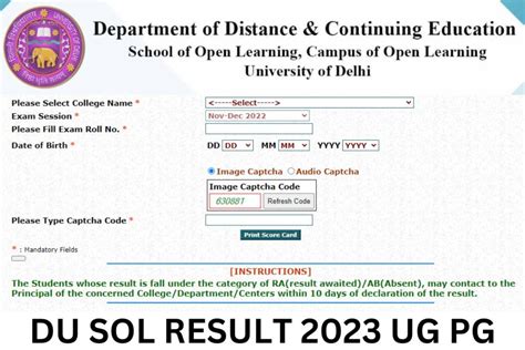 DU SOL Result 2025 BA BCom BSC 2nd 4th 6th Sem Results Sol Du Ac In