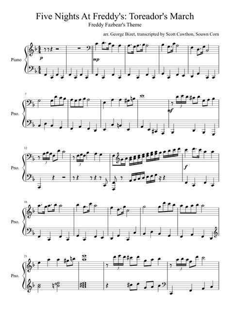 Fnaf Theme Song Piano Sheet Music - Theme Image