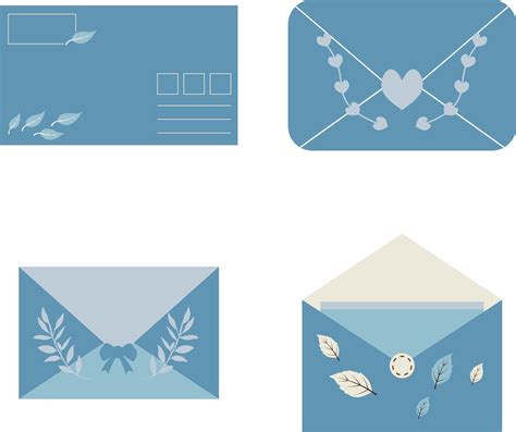 Cute Envelope Illustration In Flat Design. Vector Illustration Set ...