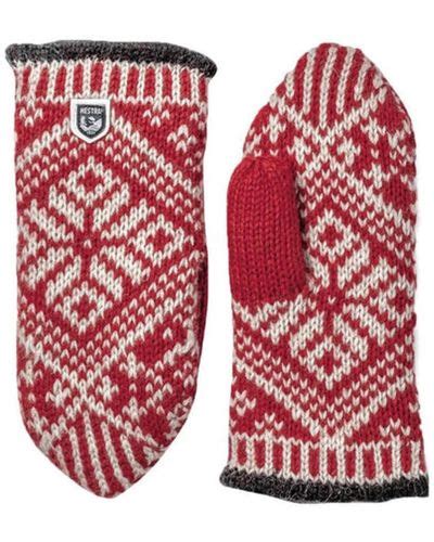 Red Hestra Gloves For Women Lyst