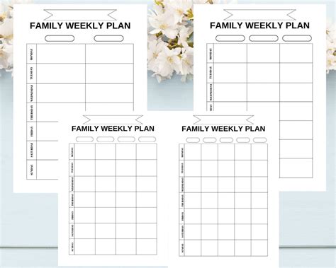 Family Weekly Planner Printable, Family Schedule, Family Organizer ...