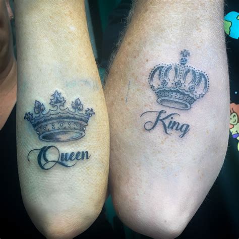 Matching Couple Tattoos King And Queen