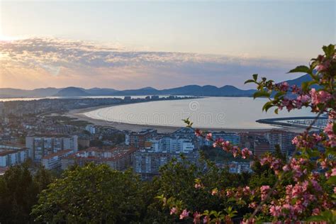 Laredo Beach and Coast in Spain Stock Image - Image of mountain, house ...