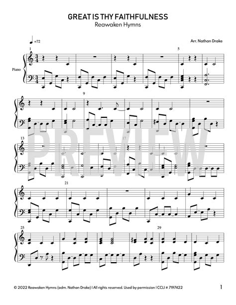 Great Is Thy Faithfulness Piano Sheet Music 2 Parts