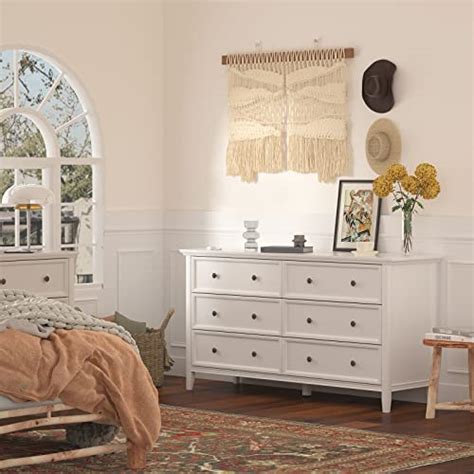 Ikeno Drawer Double Dresser Inch Solid Wood Bedroom Dresser In