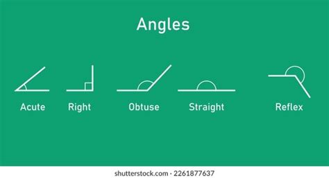 Types Angles Acute Right Obtuse Straight Stock Vector Royalty Free