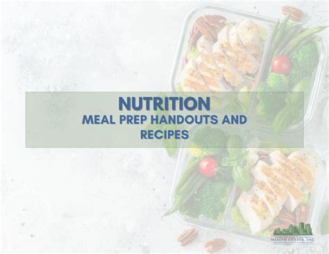 Meal Prep Handouts and Recipes - EBF My Funds Portal