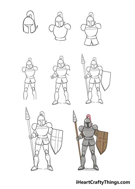 Knight Drawing How To Draw A Knight Step By Step