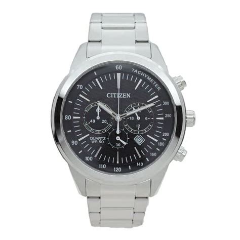 New Citizen Men S Quartz Watch Black Silver An E Be Forward Store