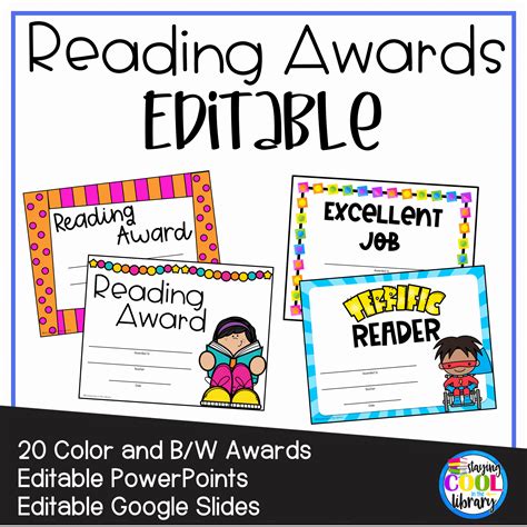 Reading Awards and Certificates - Digital and Editable - Staying Cool ...