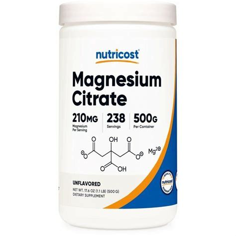 Nutricost Magnesium Citrate Powder 500 Grams Unflavored Gluten Free And Non Gm Ebay