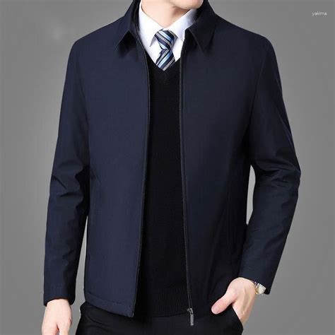 Men's Jackets Brand Business Jacket Casual Coats Turn Down Collar ...