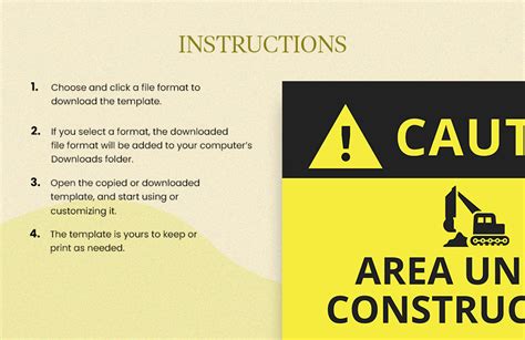 Under Construction Sign Template In Word Pages Illustrator Download