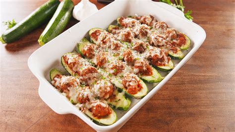 Best Meatball Zucchini Boats Recipe How To Make Meatball Zucchini Boats