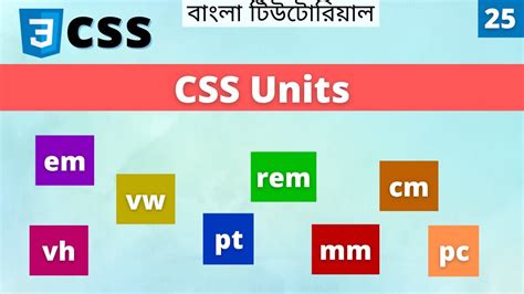 CSS Units Explained In Bangla Cm Mm In Pt Pc Px Em Rem Vh